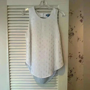 Brixon Ivy White Tank with Silver Print with Open Back in Size Small